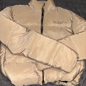 Pretty Little Thing Cream Puffer Bubble Winter Jacket Adjustable